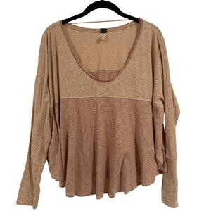 Free People We the‎ Free Cloud Nine Two Tone Long Sleeve Blouse Size XS